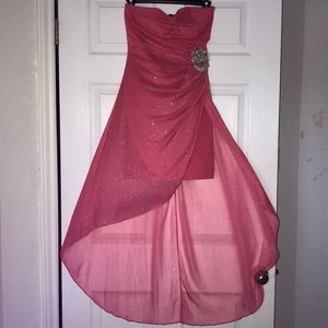 Coral high low dress